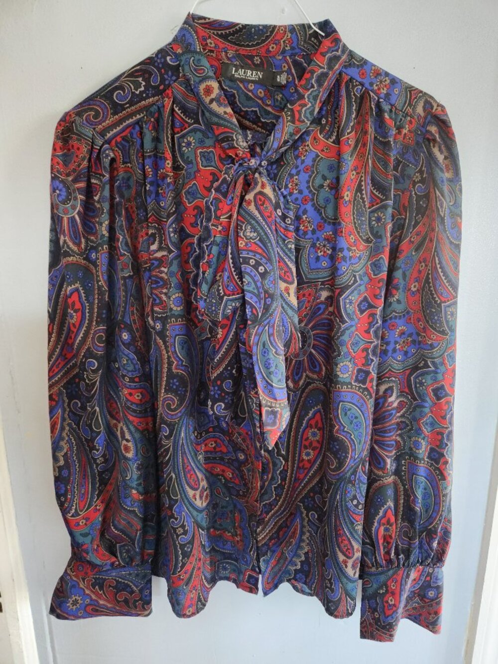 Lauren Ralph Lauren Paisley Print Jewel Colors Blouse
